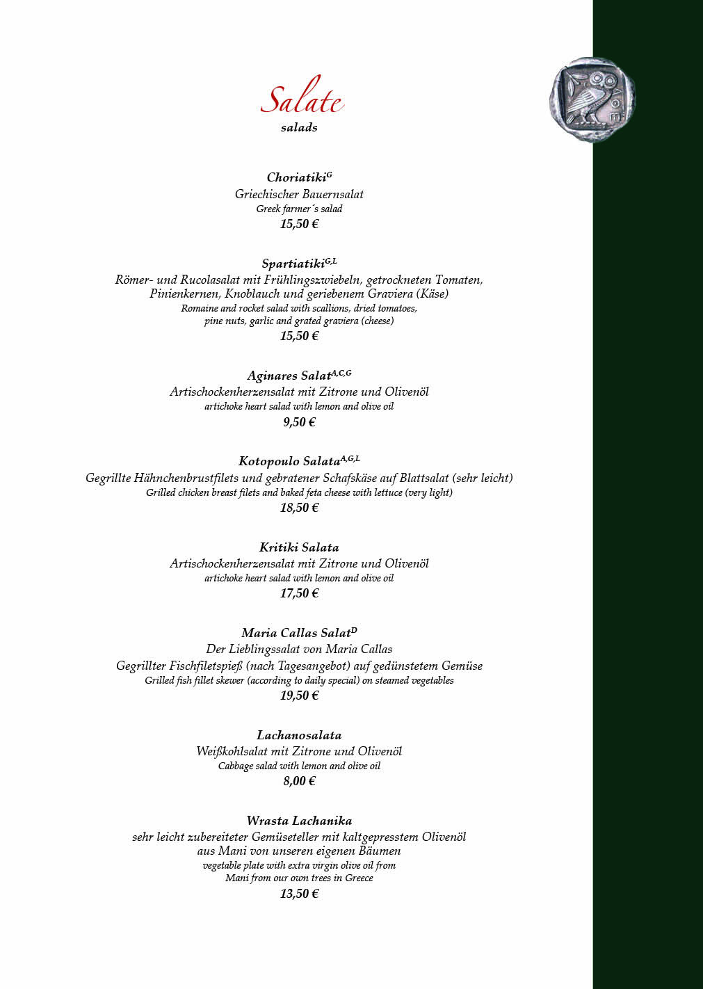 Restaurant Mylos Charlottenburg Speisekarte 5