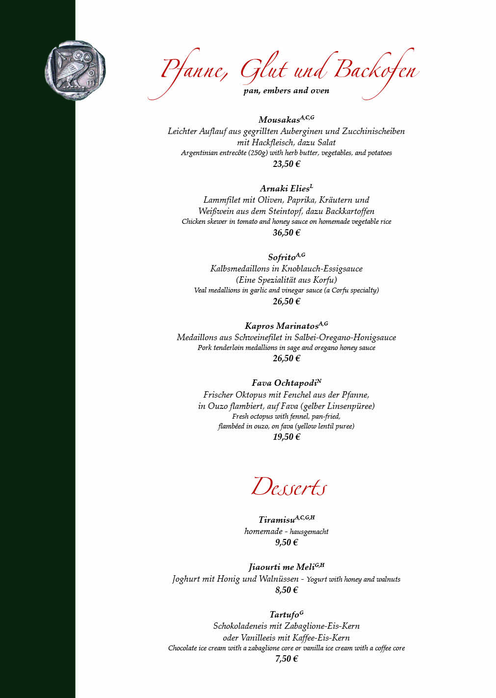 Restaurant Mylos Charlottenburg Speisekarte 8