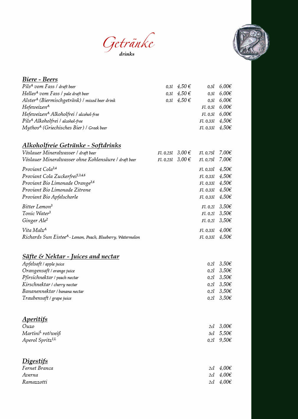 Restaurant Mylos Charlottenburg Speisekarte 9